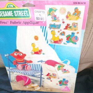 2 Vintage Sesame St No Sew Fabric Appliqué  + 526 Beach-Buy 3 get 1 Free